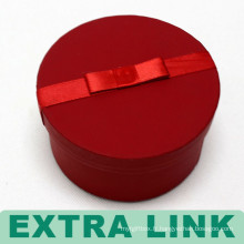 Boîte de rangement rotatoire ronde rouge de luxe de double couche